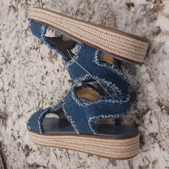 New Michael Michael Kors Berkley Espadrille Wedge Frayed Sandal  Women's 10 - Picture 15 of 16